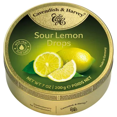 Productafbeelding van Cavendish & Harvey Sour Lemon Drops Blik 200g