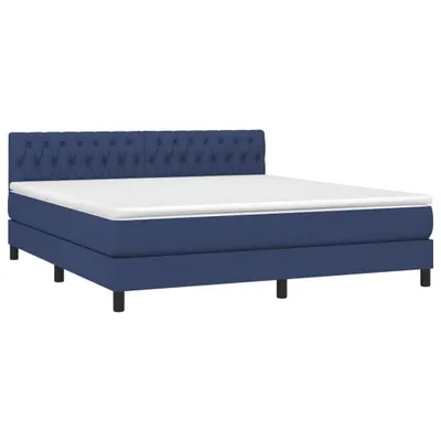 Produktbild von vidaXL Boxspringbett mit Matratze Blau 180x200 cm Stoff