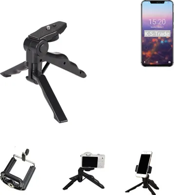 Produktbild von K-S-Trade Stativ Tisch-Ständer Dreibein Handy-Stativ Ständer kompatibel mit UMIDIGI Z2 Mini-Stativ Smartphone Tripod Handy-Stativ aus Plastik