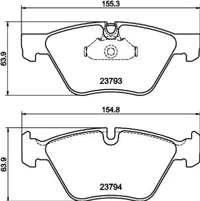 Produktbild von HELLA Bremsbeläge Satz Vorne Bremsklötze für BMW 5 Limousine (E60) 8DB 355 015-031