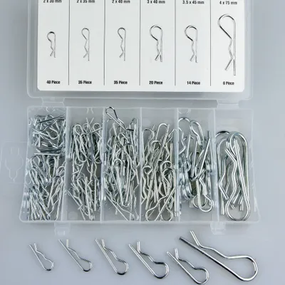 Produktbild von Federsplinte 150tlg. 30-75mm Sicherungsklammer Federstecker Set Sicherungsring