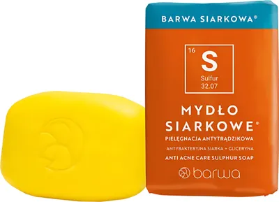 Zdjęcie produktu dla Barwa Siarkowa Mydło Siarkowe Antytrądzikowe Na Trądzik Pryszcze 100g