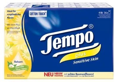 Produktbild von Tempo Taschentücher Plus Sensitive, 36 Päckchen