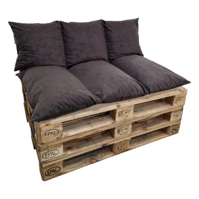 Image de Lot de coussins de palette 120x80 cm de jardin avec fermeture éclair - Marron 1021