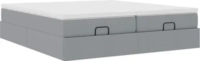 Produktbild von Ottoman-Bett mit Matratzen Hellgrau 180x200 cm Stoff
