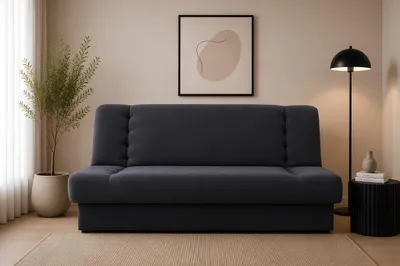 Produktbild von MOEBLO Schlafsofa CYPRUS – Sofa Kippsofa Klappsofa Click-Clack Couch für Wohnzimmer Federkern Sofagarnitur Polstersofa mit Bettkasten und Schlaffunktion (BxHxT): 192x85x92 cm (Anthrazit - Soro 100)