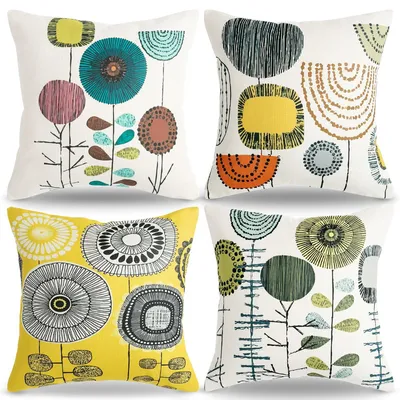 Productafbeelding van Kussensloop, geel, 45 x 45 cm, decoratief kussen, voor de bank