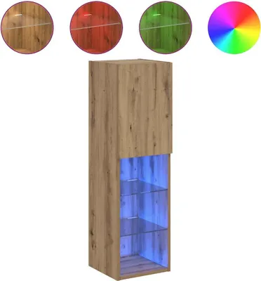 Immagine prodotto di vidaXL Mobile TV con luci LED rovere Artisan 30,5x30x102 cm