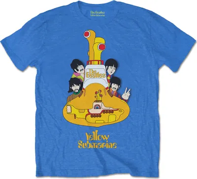 Produktbild von Die Beatles - gelbe U-Boot Sub Herren kleine T-Shirt - Mid Iris Blau