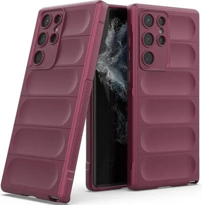 Immagine prodotto di Custodia Samsung S22 Ultra 5G, Custodia protettiva in silicone TPU morbido antiurto per Samsung Galaxy S22 Ultra 5G Borgogna
