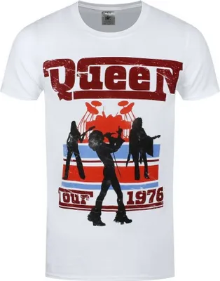 Produktbild von Queen - "1976 Tour" T-Shirt für Herren/Damen Uni RO1323 (M) (Weiß)