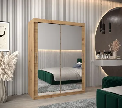 Produktbild von Schwebetürenschrank mit einer Breite von 150 cm TIMEA 3 – Eiche Artisan