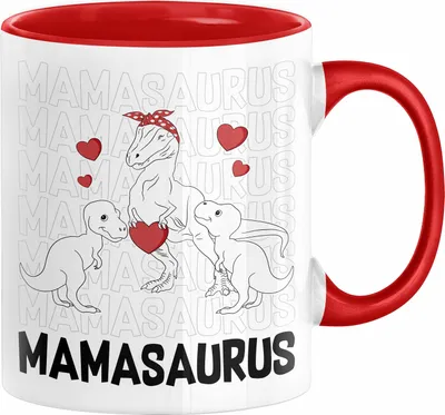 Produktbild von Mamasaurus Tasse Geschenk für Mutter zum Muttertag Geschenkidee von Tochter an Mama Beste Mama Der Welt Kaffee-Becher (Rot)