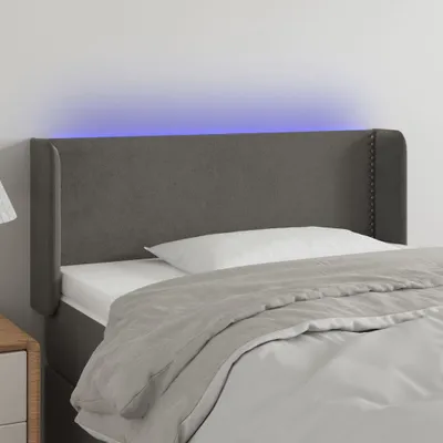Produktbild von The Living Store LED Kopfteil Dunkelgrau 93x16x78/88 cm Samt