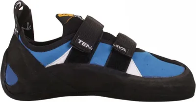 Kletterschuhe 'Tanta' von Tenaya in Blau und Schwarz mit zwei Klettverschlüssen.