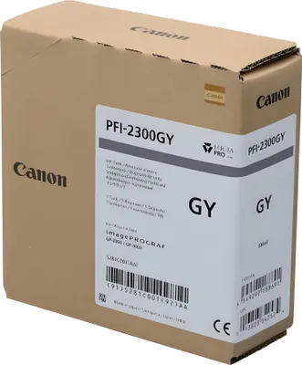 Produktbild von Canon PFI-2300 GY, Grau, Tinte auf Pigmentbasis, 330 ml, 1 Stück(e), Einzelpackung