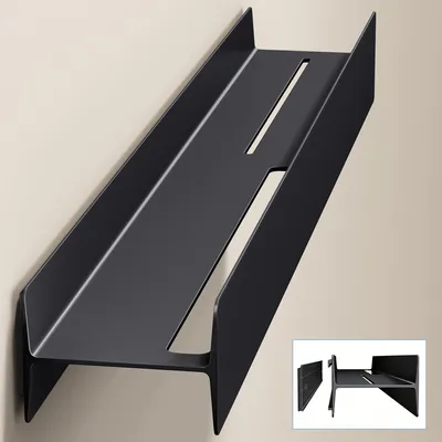 Produktbild von doporro Duschablage ohne Bohren mit Schrauben, 80 cm Badezimmer Organizer und Duschregal, Wandregal aus Aluminiumlegierung, Matt schwarz Reglo-03
