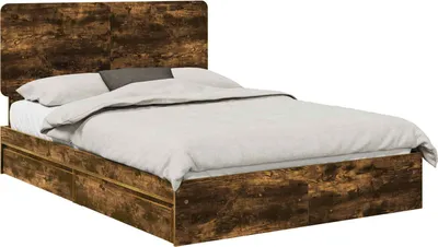 Productafbeelding van vidaXL Opbergbed, gerookt eikenhout, 160 x 200 cm, houtvezel
