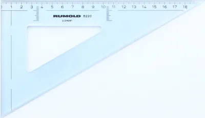 Produktbild von Zeichendreieck 60 Grad 20 cm Kunststoff transparent/getönt Packung mit 10 Stück