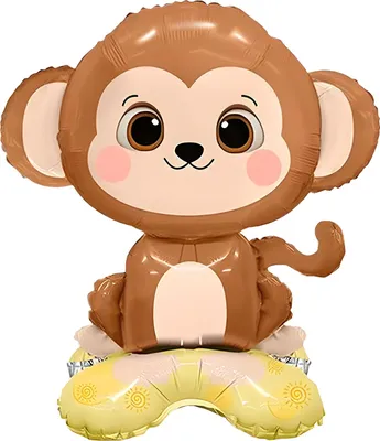 Produktbild von Folienballon Aufsteller 3D, Affe braun ca. 44*60 cm