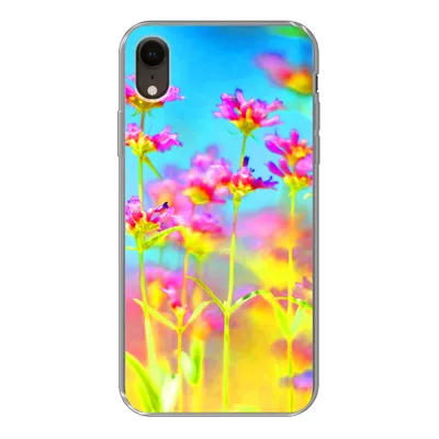 Produktbild von MuchoWow® Handyhülle Schutzhülle Hülle für iPhone XR Blumen - Kunst - Psychedelisch Silikon Softcase Handy Hülle - Schutzdeckel