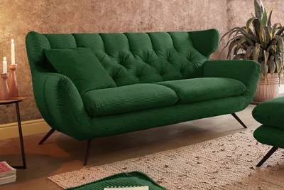 Produktbild von KAWOLA Sofa CHARME 3-Sitzer Cord smaragd