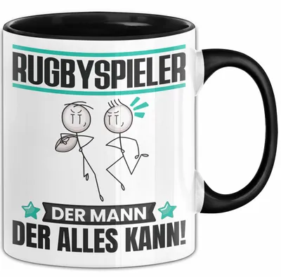Produktbild von Rugbyspieler Tasse Geschenk für Rugbyspieler Der Mann Der Alles Kann Geschenkidee zum Geburtstag (Schwarz)