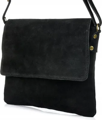 Image de Sac à bandoulière italien en daim pour femme avec rabat