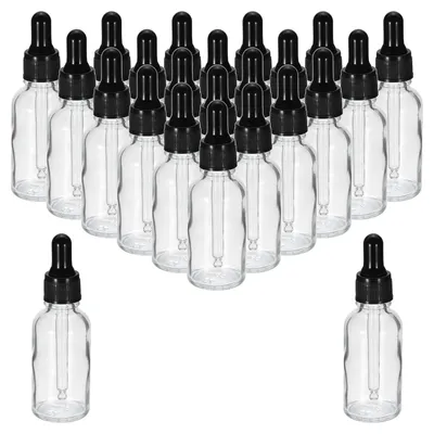 24er-Pack Glasfläschchen mit Pipette, 30 ml, transparent, leckfrei