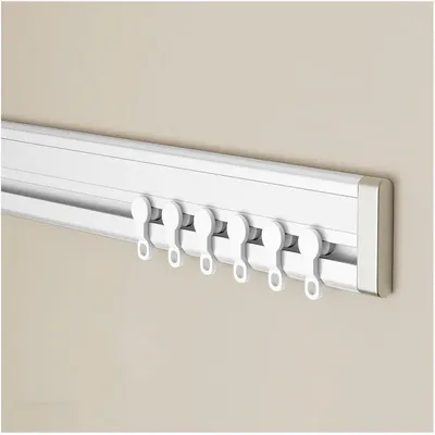 Zdjęcie produktu dla Profil do zasłon aluminiowy, jedno torowy, 6 mm, bardzo płaski, 5,2 m, biały, montaż ścienny