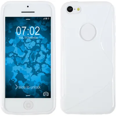 Produktbild von PhoneNatic Case kompatibel mit Apple iPhone 5c - weiß Silikon Hülle S-Style Logo + 2 Schutzfolien