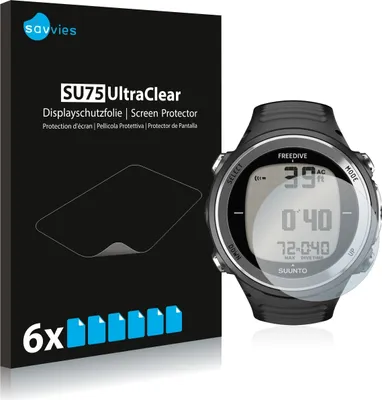 Produktbild von 6x Für Suunto D4F Schutzfolie Savvies Displayschutz Display Schutz Folie Klar Transparent