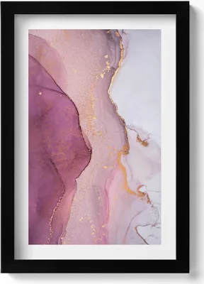 Produktbild von Fließende zarte Abstraktion– Wandbild mit Rahmen – Gerahmtes Bild  – Wanddekoration – 20x30 cm – Schwarz
