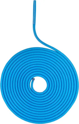 Blaues Kletterseil "Hard Line 6mm" von Edelrid; spiralförmig aufgewickelt.