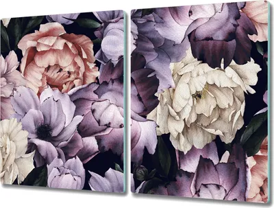 Produktbild von Coloray Küchenbrett Kochplattenabdeckung Hackbrett Schneidebrett Herdabdeckplatte 2x40x52 cm - Blumen Pflanzen