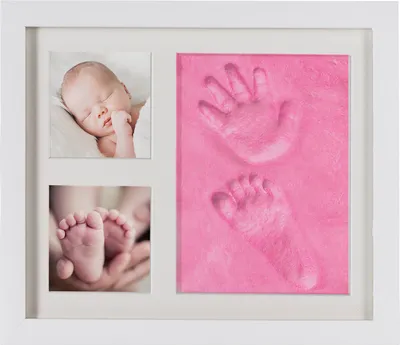 Produktbild von Baby Bilderrahmen Geschenk Set - Fotorahmen für Handabdruck Fußabdruck & Fotos