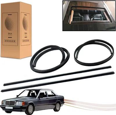 Produktbild von Schiebedach Dichtung Reparatursatz kompatibel für Mercedes W108 W109 W114 W115 W116 W201 | Gummi + Filzschiene Set | Dach Abdichtung | Neu