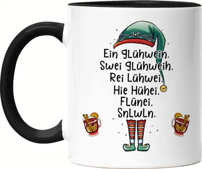 Produktbild von Glühwein Tasse Schwarz Alkohol Betrunken Adventmarkt Weihnachtsmarkt Weihnachtsstimmung Weihnachten Advent