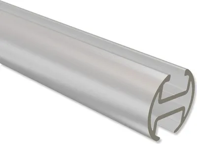 Produktbild von Interdeco Innenlaufprofil 20 mm Ø, Profilstange für Innenlauf Gardinenstangen, Silbergrau, 160 cm