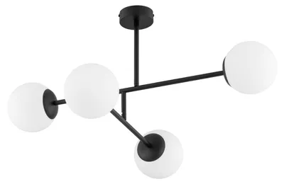 Obrázok produktu pre Stropné svietidlo DILON čierno-biele 4xE14x10W sklo rozmery: 4,4x55x75 cm IP20 Alfa
