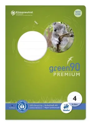 Obrázek produktu pro Ursus Green 040780004 Heft - LIN4, A5, 16 Blatt, 90 g/qm, 10 mm liniert
