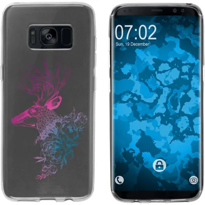 Produktbild von PhoneNatic Case kompatibel mit Samsung Galaxy S8 Silikon-Hülle Floral Hirsch M7-6