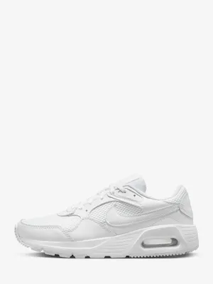 A white Nike sneaker is shown from the side against a plain white background.