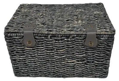 Immagine prodotto di Cestino da panettiere blu-grigio grande 47x31x28 con coperchio