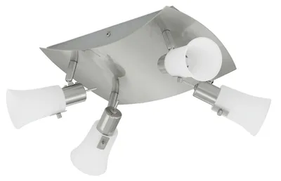 Produktbild von Deckenleuchte, Glas satiniert, bewegliche Spots, L 28 cm