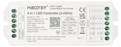 Obrázok produktu pre Riadiace pásky Led 5v1 12v/24v 15a 2,4ghz Miboxer Pr5 Pr5