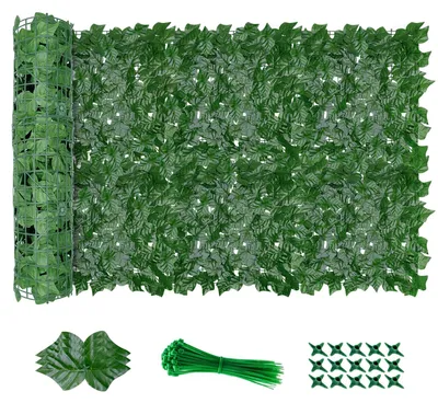 Productafbeelding van Kunstplantenwand 100 x 300 cm - Privacy scherm - Kunstief - Druivenbladeren - Decoratie voor balkon - Gemakkelijk in onderhoud - Privacy schutting