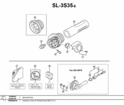 Produktbild von Shimano Sl-3s35 V Abdeckkappe Schwarz  Schwarz One Size