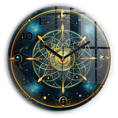 Produktbild von Wallfluent Wanduhr – Stilles Quarzuhrwerk - Uhr Dekoration Wohnzimmer Schlafzimmer Küche - Zifferblatt - schwarze Zeiger - 30 cm - Horoskop-Uhr