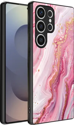 Produktbild von Smartphonica Handytasche Geeignet für Samsung Galaxy S25 Ultra mit Marmordruck - TPU zurück Abdeckung Fall Marmor Design - Pink